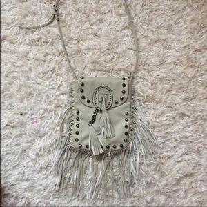 Fringe Studded Shoulder Purse